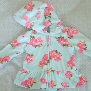 Child Of Mine size 0-3 months fleece floral zip up
